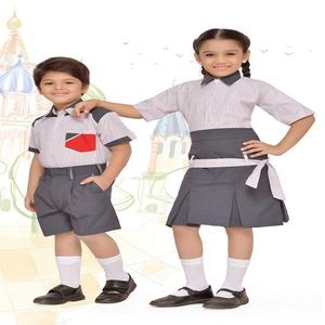 Uniforme scolaire en denim unisexe de haute qualité pour enfants, chemise pour garçons, robe élégante pour filles, shorts, logo personnalisé pour les saisons d'été et d'hiver - Product Image 6