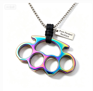 Collar con Colgante de Aleación de Zinc Estilo Punk Multicolor para Hombre, Listo para Enviar, Ideal para Motociclistas, Hombres del Hip-Hop y Fiestas - Product Image 1