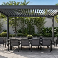 Premium Motorisierte 5x4m Aluminium-Pergola für Schwimmbad und Garten, Moderne Hochleistungs-Wasserdichte und Windbeständige Elektrische Outdoor-Überdachung