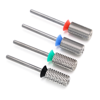Fraise à chanfreiner à barillet large 4XC sûre, fraises à ongles en carbure, fraises de sécurité pour ongles en poudre acrylique, fraises à ongles en carbure de tungstène aiguisées