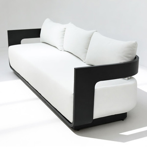 Ensemble <span class=keywords><strong>de</strong></span> canapés d'extérieur modernes en <span class=keywords><strong>aluminium</strong></span> - Meubles <span class=keywords><strong>de</strong></span> luxe pour <span class=keywords><strong>jardin</strong></span>, patio, <span class=keywords><strong>salon</strong></span> et cour, pour usage hôtelier, imperméables et résistants à la rouille - Product Image 5
