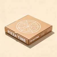 Boîte à pizza en carton ondulé kraft personnalisée avec impression sur mesure, livraison rapide en 72h, boîte de livraison imperméable de qualité alimentaire