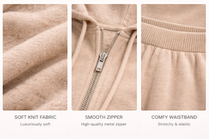 Set Casual da <span class=keywords><strong>Donna</strong></span> con Cappuccio e Zip, Pantaloni Lunghi, Tuta Traspirante in Due Pezzi, Logo Personalizzato, Produttore OEM - Product Image 3