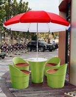 Ensemble de tables et chaises de jardin pliables, modernes, en plastique PP durable, légères, imperméables, pour hôtel, restaurant, cour TC-21