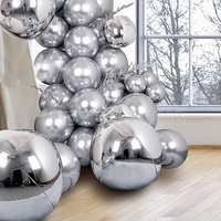 Boule miroir irisée, sphère poly, boules miroir géantes, ballon gonflable, boule argentée colorée, grand globe miroir gonflable