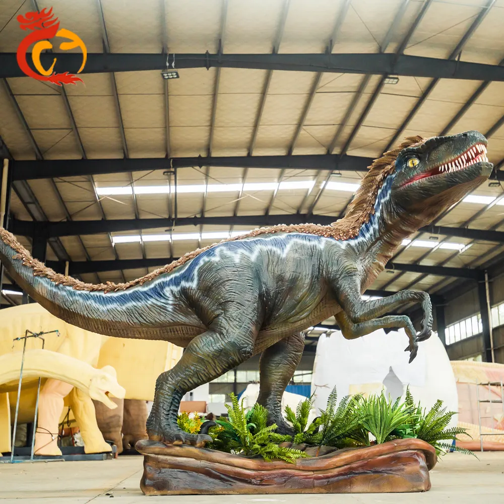 Ucuz gerçekçi velociraptor animatronic yürüyüş dinozor kostüm