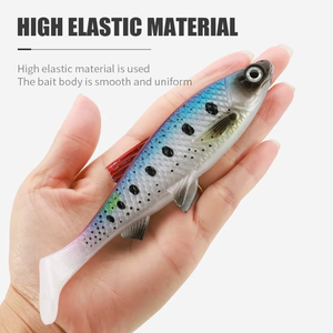 Leurre souple de pêche TGD Best 38g, grand leurre nageur en plastique, wobblers, queue en T, yeux de poisson 3D, pour la pêche en bateau, la capture du <span class=keywords><strong>saumon</strong></span> et du bar - Product Image 3