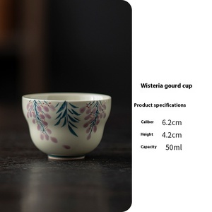 <span class=keywords><strong>Tazza</strong></span> <span class=keywords><strong>da</strong></span> tè in ceramica Kung Fu dipinta a mano Master Cup Grass frassino moderno con fiori per una <span class=keywords><strong>tazza</strong></span> <span class=keywords><strong>da</strong></span> tè femminile personale - Product Image 5