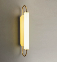Applique murale minimaliste dorée en forme de U, tube long, lumière LED blanc chaud, pour couloir, escalier, boutique, décoration murale