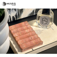Personalizado Beige travertino decoración del hogar Mesa mármol travertino joyería bandejas Snack nueces y plato de fruta