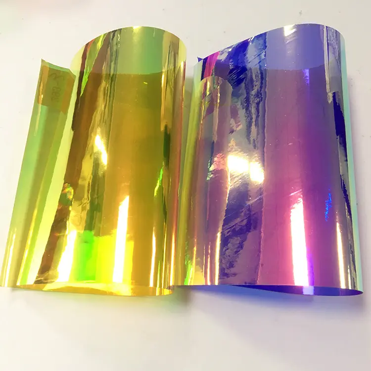 PVC Mirrored Shiny Iridescent Transparent Plastic Dichroic Film For Decoration And Craft