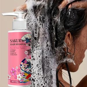 Natürliches Sakura-Extrakt Erfrischendes Haarshampoo Milde Tiefenreinigung Komfort für die Kopfhaut Macht das Haar seidig glänzend, voluminös und flauschig. - Product Image 1