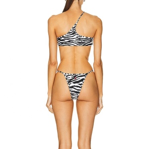 2023 diseño de moda personalizado OEM algodón traje de baño <span class=keywords><strong>Pinto</strong></span> Sexy recortes vendaje elástico ropa de playa mujeres Bikini conjunto - Product Image 3