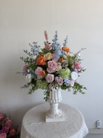 F131Factory Vente en gros Arche de fleurs artificielles en soie style printanier pour centres de table de mariage et décoration d'allées