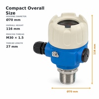 Sensor Level Ultrasonik Area Buta Kecil dengan Resolusi 1mm, Merek Teicaro dari Aluminium Alloy untuk Tangki dan Wadah Kompak
