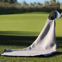 Serviette de golf magnétique en microfibre de haute qualité DZ avec clip et poche de nettoyage, super absorbante pour sac de golf et chariot de clubs