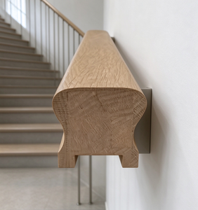 Tapa de extremo de pasamanos de madera con ranura de 32 mm para barandilla de roble, para escalera interior, proyecto de villa, venta al por mayor, personalizado - Product Image 4