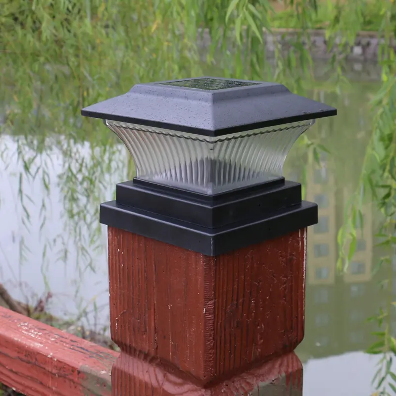 Waterproof Outdoor Solar Garden Post Cap Light LED Solar Power Column Cap Head Path Lamp Solar Pillar Light