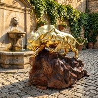 Sculpture de léopard en bronze massif sur mesure - Art animalier classique personnalisé, sur commande, sculpture en bronze