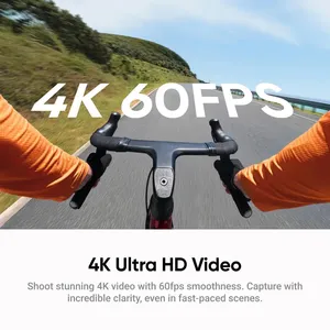 กล้องแอคชั่นแม่เหล็ก 4K 60fps น้ำหนักเบาพิเศษ พร้อมหน้าจอสัมผัสแบบพลิกได้ รีโมทคอนโทรล สำหรับวิดีโอบล็อกกิ้ง ถ่ายวิดีโอ กีฬา - Product Image 5