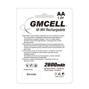 แบตเตอรี่ลิเธียมออกไซด์ GMCELL AAA 1.2V ประสิทธิภาพสูง รองรับการชาร์จเร็ว อายุการใช้งานยาวนาน ความจุ 600mAh สำหรับ - Product Image 3
