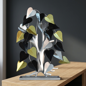 Mesa de hoja pequeña de árbol de metal de latón AK con acabado multicolor para decoración de sala de estar Roma/Decoración de oficina - Product Image 1