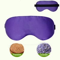 Biji Flaxseed Lavender masker mata tidur, masker mata tidur kompres panas & dingin Microwave panas Yoga pemblokiran cahaya hangat