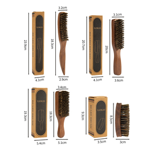 Brosse à cheveux en bois sur mesure OEM, brosse à <span class=keywords><strong>coiffer</strong></span> pour la <span class=keywords><strong>barbe</strong></span>, brosse à <span class=keywords><strong>coiffer</strong></span> en poils de sanglier rigides, bois de noyer, brosse à <span class=keywords><strong>barbe</strong></span> pour homme - Product Image 3