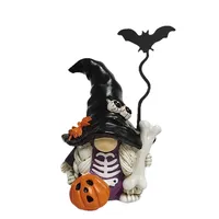Figurine de gnome d'Halloween personnalisée en polyrésine, décoration de sorcière, squelette, citrouille, faite à la main, pour la maison et les fêtes