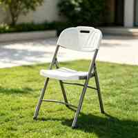 Chaises et tables pliantes d'extérieur en HDPE, best-sellers, économiques, pour hôtels et centres commerciaux, avec structure métallique, légères, durables et écologiques