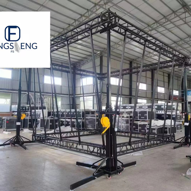 Aluminum Line Array Truss Lift Tower 300x300mm Portable Triangle Square Structure for Speaker Concert Event Wedding