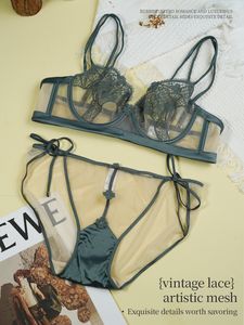 Soutien-gorge push-up en dentelle sexy pour femme, personnalisable, à armatures, motif floral, fin, en stock, soutien-gorge transparent - Product Image 3