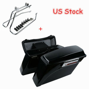 XINMATUO XF2906112-E Dura Borse da Sella Borsa W/ Chrome Staffe Di Conversione Per <span class=keywords><strong>HARLEY</strong></span> <span class=keywords><strong>DAVIDSON</strong></span> Softail - Product Image 2