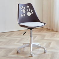 Chaise de bureau pivotante à dossier réglable en hauteur avec roulettes et coussin d'assise moelleux – Prix usine