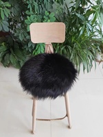 Coussin en fausse fourrure élégant et confortable, coussin rond en fausse fourrure à poils longs pour chaise de salle à manger et tabouret de coiffeuse