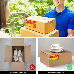 300pcs Acrylic chống thả dính Hộp Nhãn dán mong manh mục cảnh báo nhãn không thả không nhấn xử lý nhãn dán - Product Image 4