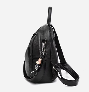 Travel <b>Backpack</b> Dual-Purpose <b>Large</b> Capacity Women's Waterproof PU Zipper Arcuate Shoulder Strap <b>School</b> Mother Softback - Product Image 5