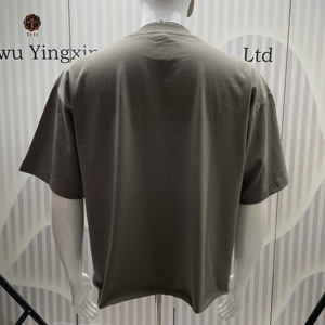 TITI fabbrica all'ingrosso t-Shirt di cotone con colletto spesso personalizzato Tshirt bianca tinta unita t-Shirt nera da uomo - Product Image 3