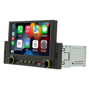 เครื่องเล่<span class=keywords><strong>น</strong></span> MP5 ในรถยนต์ขนาด 6.2 <span class=keywords><strong>น</strong></span>ิ้ว 1 DIN รองรับ Wireless CarPlay และ Android Auto หน้า<span class=keywords><strong>จอ</strong></span>สัมผัส HD ความละเอียด 1024x600 พร้อมพอร์ต USB 3 ช่อง วิทยุ RDS FM รองรับ Mirror Link สเตอริโอ - Product Image 1