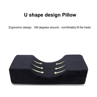 Bantal bulu mata ergonomis, Pink HITAM, bantal busa memori untuk ekstensi bulu mata, paket kompresi vakum