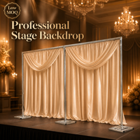 Système de support de toile de fond de mariage avec tubes et draperies, cadre métallique télescopique robuste et réglable pour événements, fêtes et décors de scène