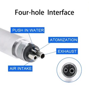 BESTO Dental Contraángulo de Fibra Óptica 1:1 FG1.6mm con Botón de Presión, Pieza de Mano de Baja Velocidad, Turbina de Acero Inoxidable Modelo 202C8B CE - Product Image 5