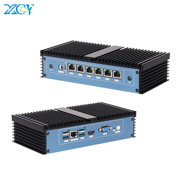 XCY Pfsense Firewall Mini PC Intel Core I7-6500U 6x Intel I211AT LAN Ports Support WiFi 4G SIM Win 10/11 Linux