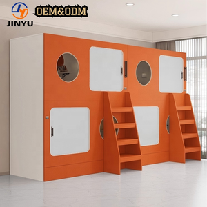 Cápsula más vendida Hotel Litera Camas de cápsula Cápsulas para dormir Espacio Puerta corredera de madera Panel Diseño Crear Albergue un espacio privado - Product Image 2