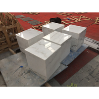 Table basse de luxe en marbre blanc de Carrare italien, table basse de salon en marbre