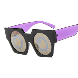 la moda de gran marco ronda la tecnología de lentes de computadora diseño decorativo de las mujeres gafas de sol hombre gafas - Product Image 5