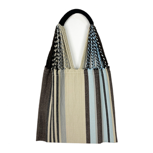 Borsa a Tracolla Casual di Design a Righe, Morbida e Capiente, con Nappine, Borsa da Spiaggia - Product Image 5