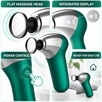 Mini pistolet de massage à percussion 6 vitesses, 4 têtes interchangeables, petit panneau de commande en boîte colorée, batterie 2000 mAh personnalisable