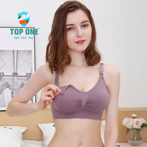 TopOne bouton d'ouverture avant sans jantes en acier respirant femmes sommeil soutien-gorge allaitement sans couture soutien-gorge d'allaitement - Product Image 2
