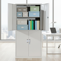 Armoire de classement métallique à deux portes battantes pour école, bibliothèque, bureau, archivage de documents, vente directe d'usine